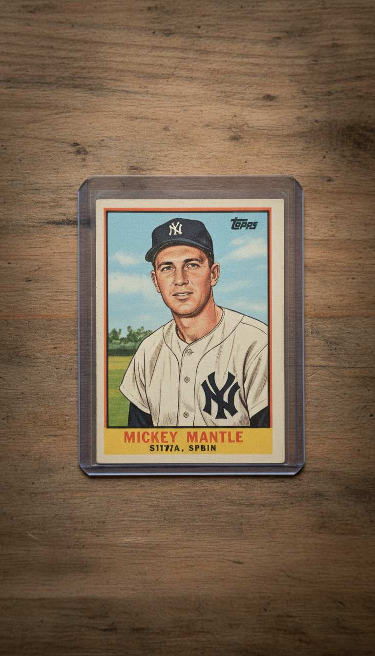 1952 Topps Mickey Mantle baseball card in protective sleeve